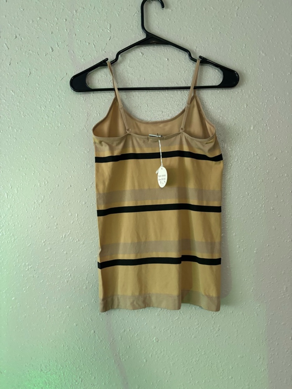 Striped Beige and Black Spaghetti Strap Tank Top - Women
